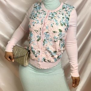 Charter Club Vintage style floral cardigan